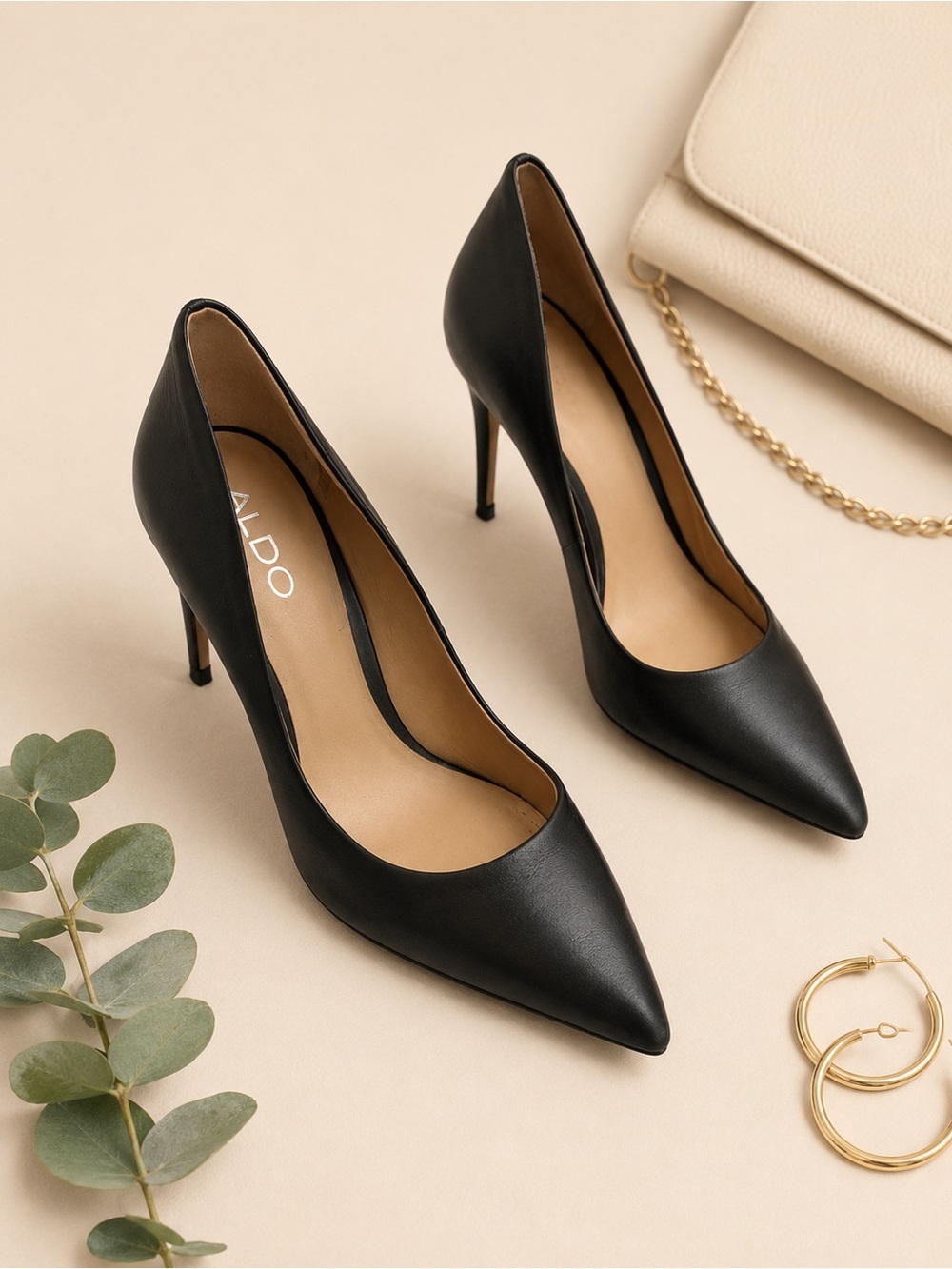 ALDO Black Pointed-Toe Stiletto Heels